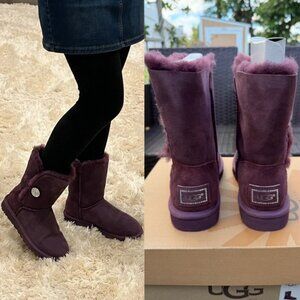 NEW! UGG Women Bailey Button Bling PORT Size 6